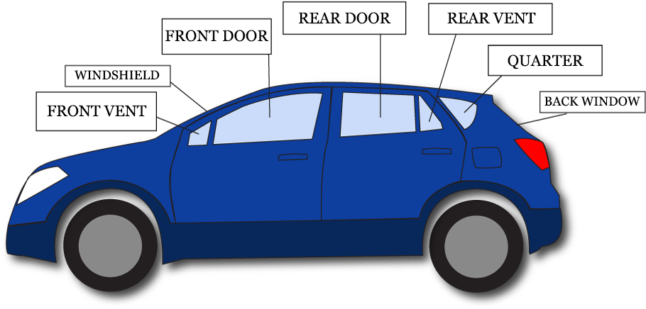 Auto Glass Type /please Check All That Apply/ Windshield - Driver's Side Back Window (950x448), Png Download