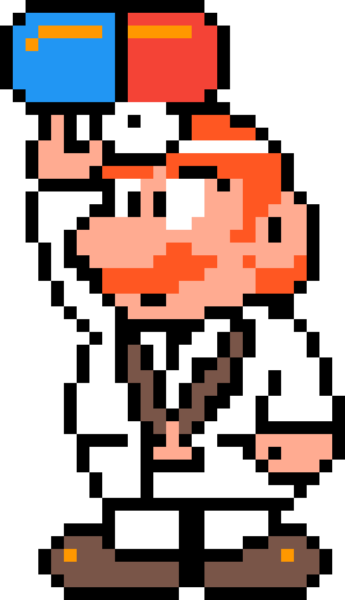 Dr Mario - Dr Mario Pixel Art (675x1175), Png Download