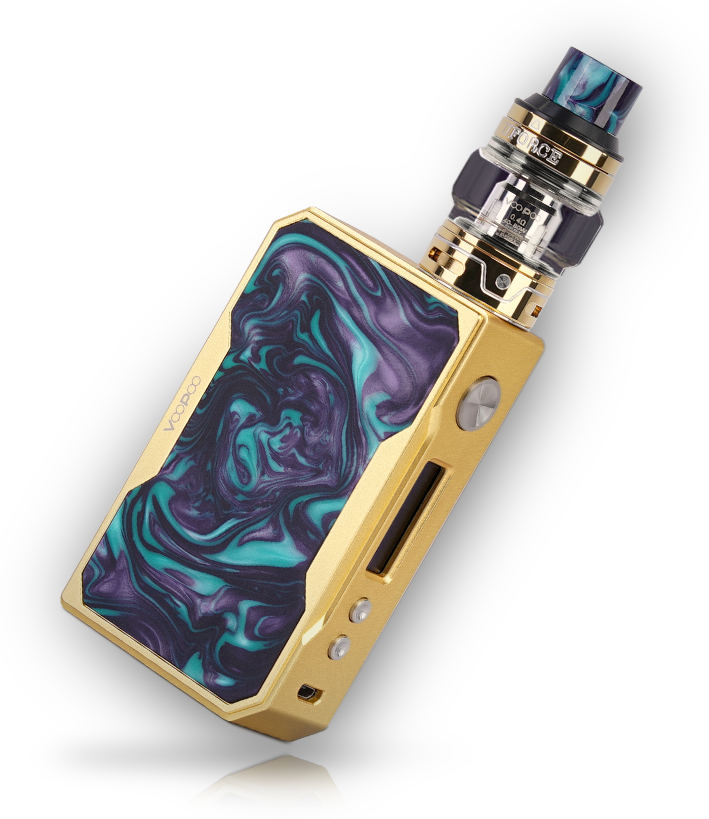 Gold Drag Voopoo Vape - Voopoo Drag Gold Azure Mod (709x819), Png Download