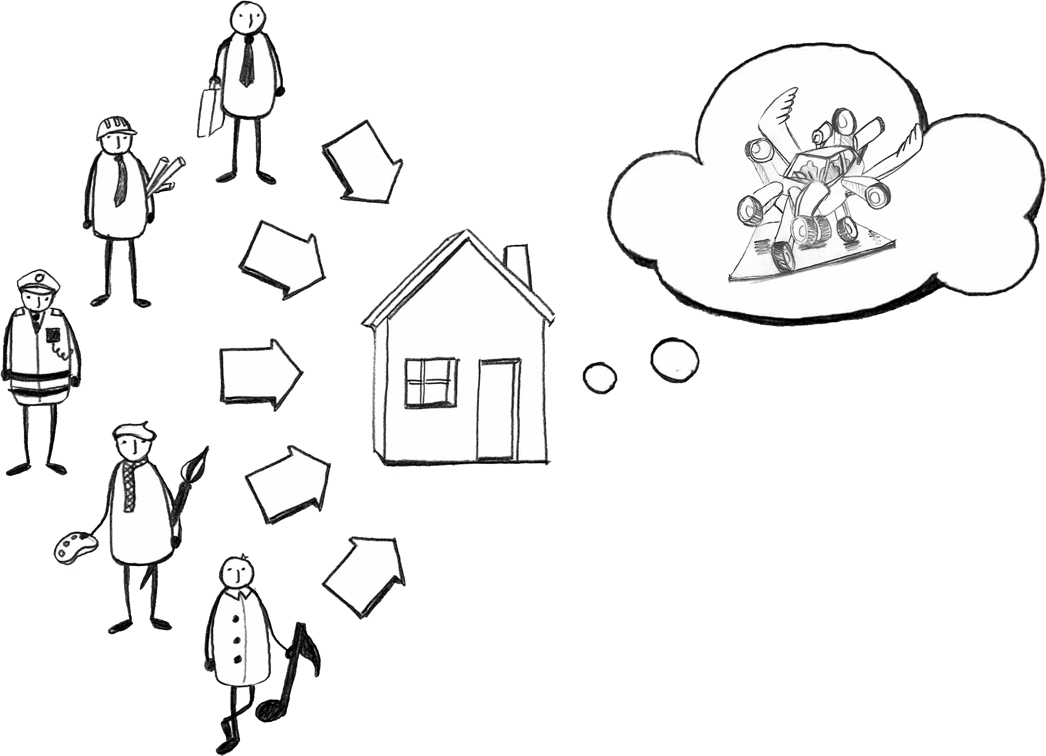 Mobilities And The City - Cartoon (2361x1756), Png Download