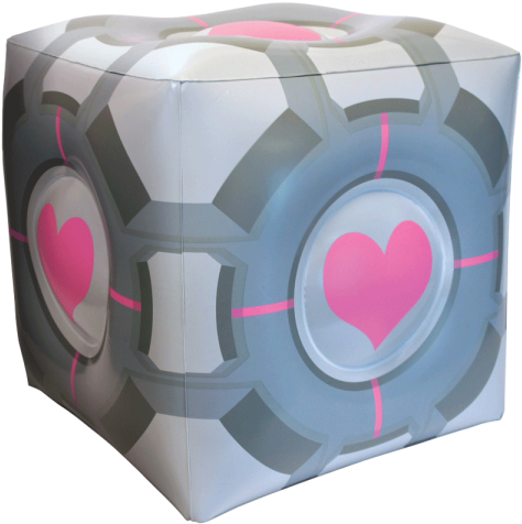 308139 - Portal 2 Companion Cube Pillow (600x600), Png Download