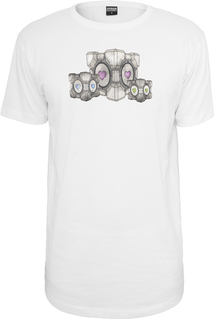 Blackmoon Companion Cube T-shirt Urban Classics Long - Shirt (1044x1044), Png Download