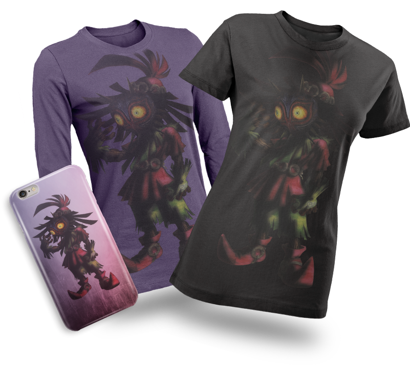 Skullkid T-shirts Paars En Zwart Met Telefoonhoesje - Skull Kid (800x800), Png Download