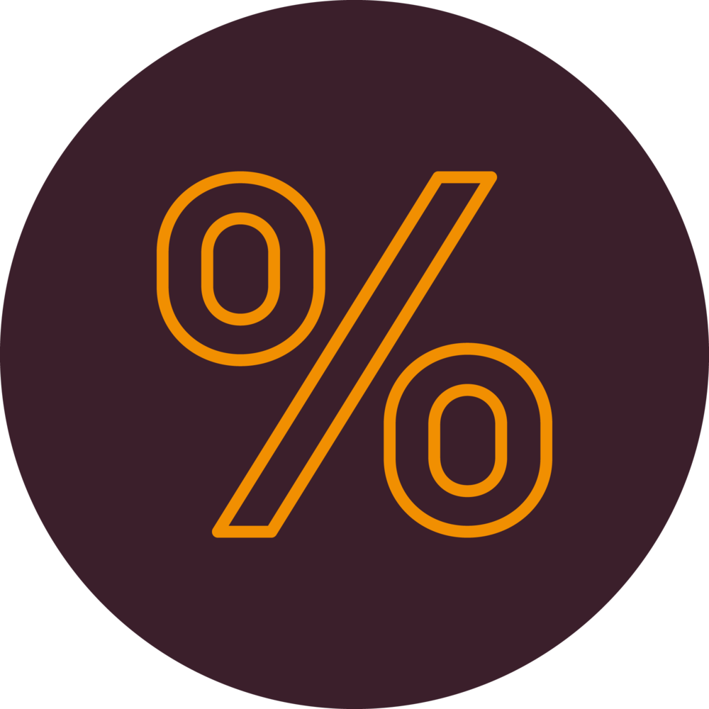 Icons Percentage Revised - Unequal Png (1000x1000), Png Download