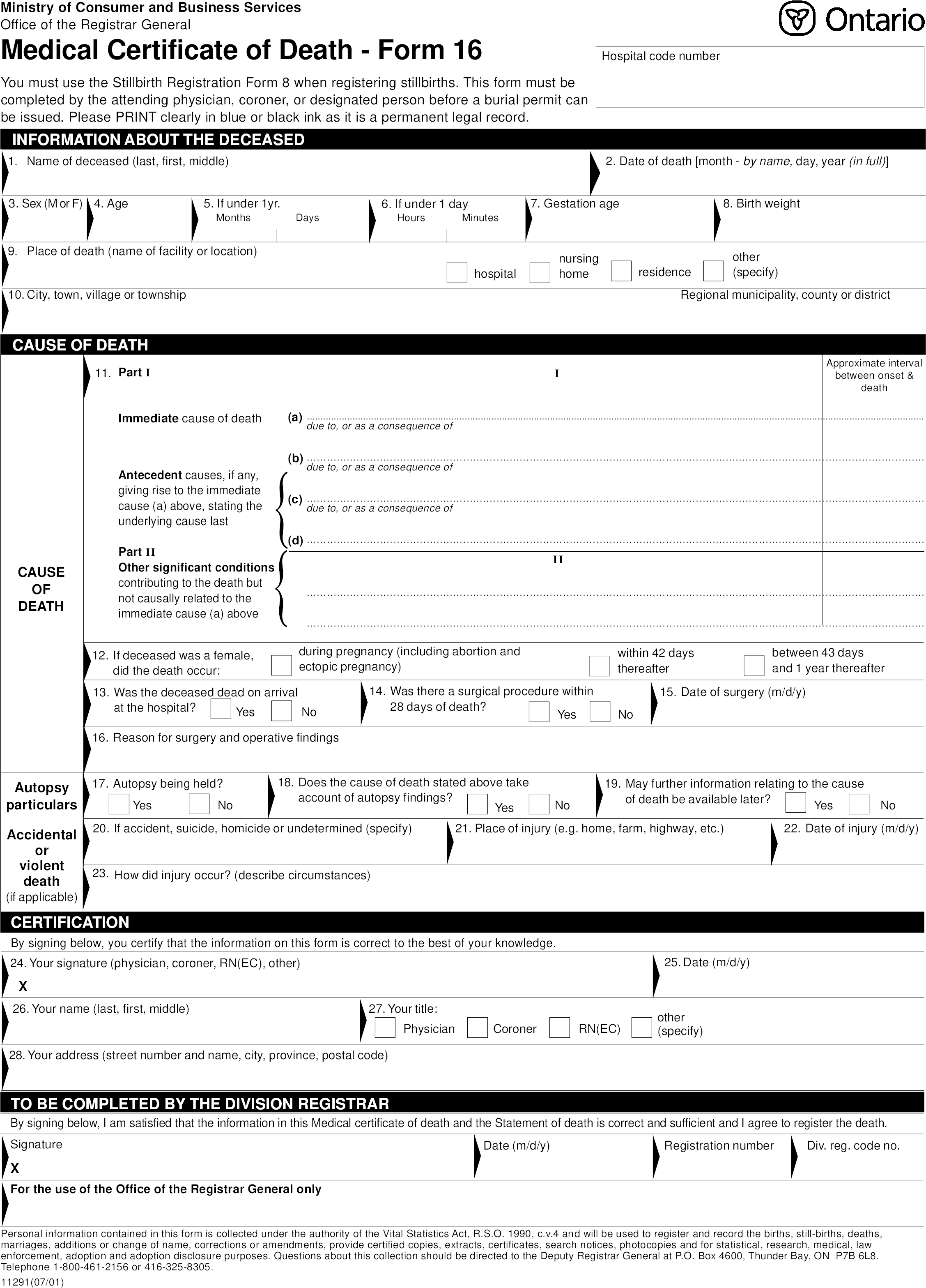 Healthcare Management Certificate Programs Online, - Medical Certificate Of Death (2550x3300), Png Download