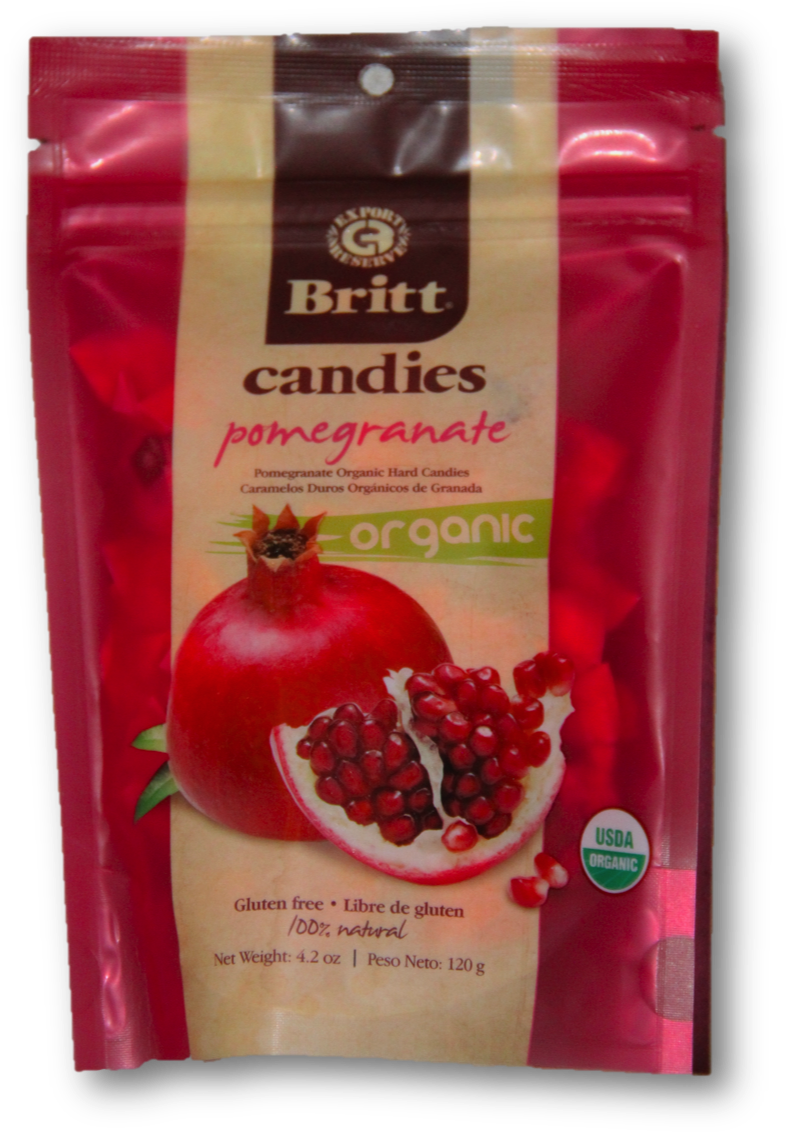 Pomegranate Organic Candy - Café Britt (1097x1597), Png Download