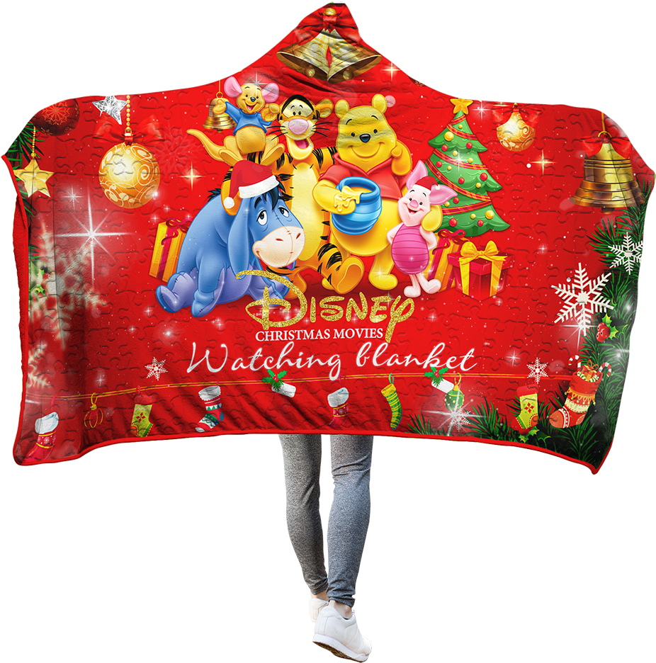 Disney Cartoon Characters 3d Hooded Blanket Hooded - Illustration (1024x1024), Png Download