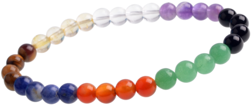 Lucky 7 Chakra Healing Beaded Bracelet Natural Crystal - Bead (640x640), Png Download