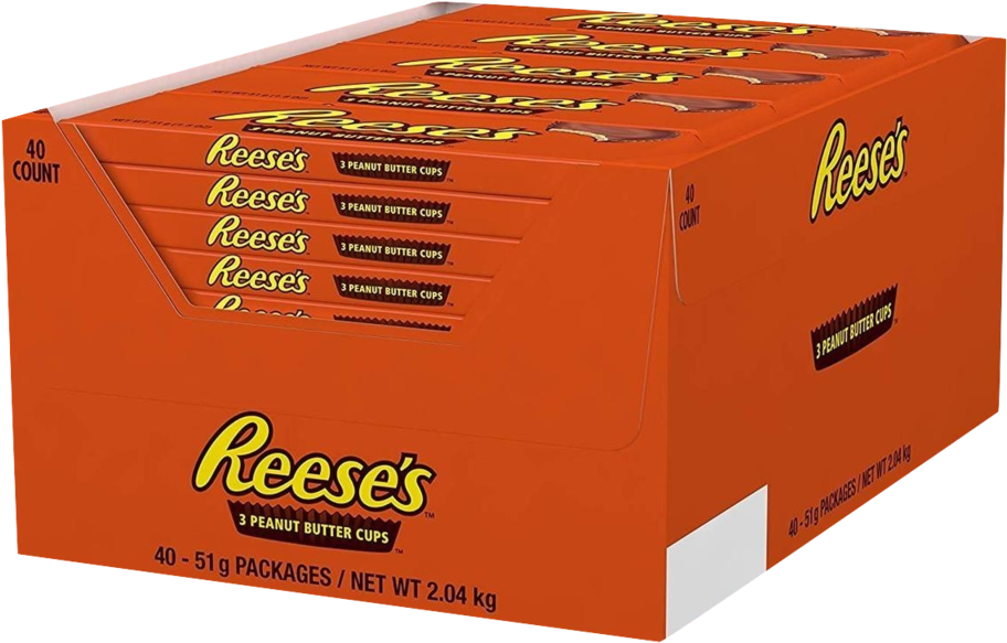 Reese's 3er Peanut Butter Cups 40er Box - Carton (999x639), Png Download