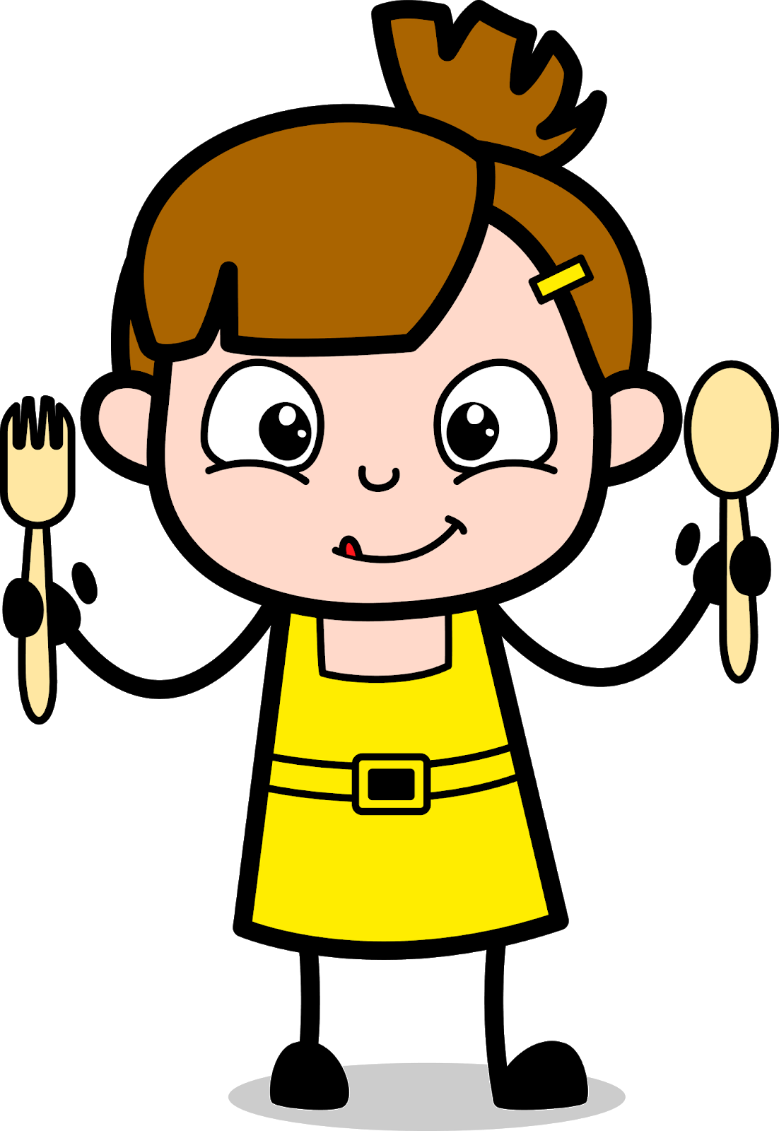 Cute Girl - Excited Kid Cartoon (1102x1600), Png Download