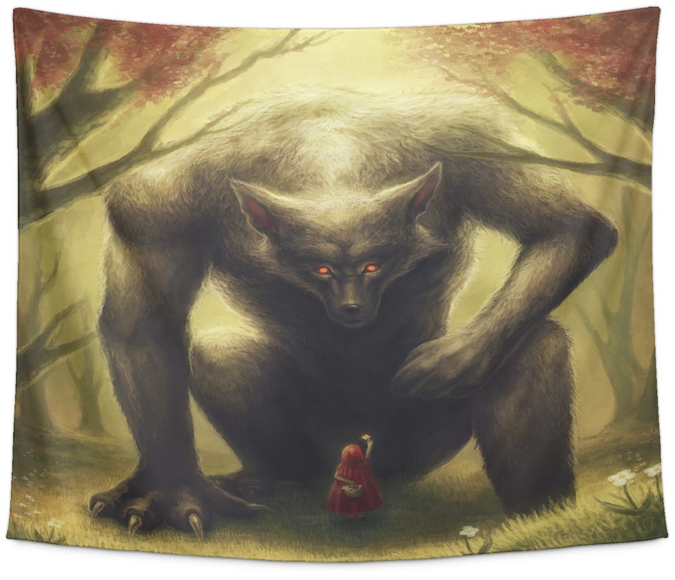 Little Red Riding Hood Tapestry - Primate (1024x1024), Png Download