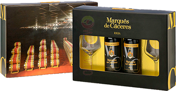 Estuche Marqués De Cáceres Gran Reserva Con Copas - Estuche Marques De Caceres Reserva (600x600), Png Download