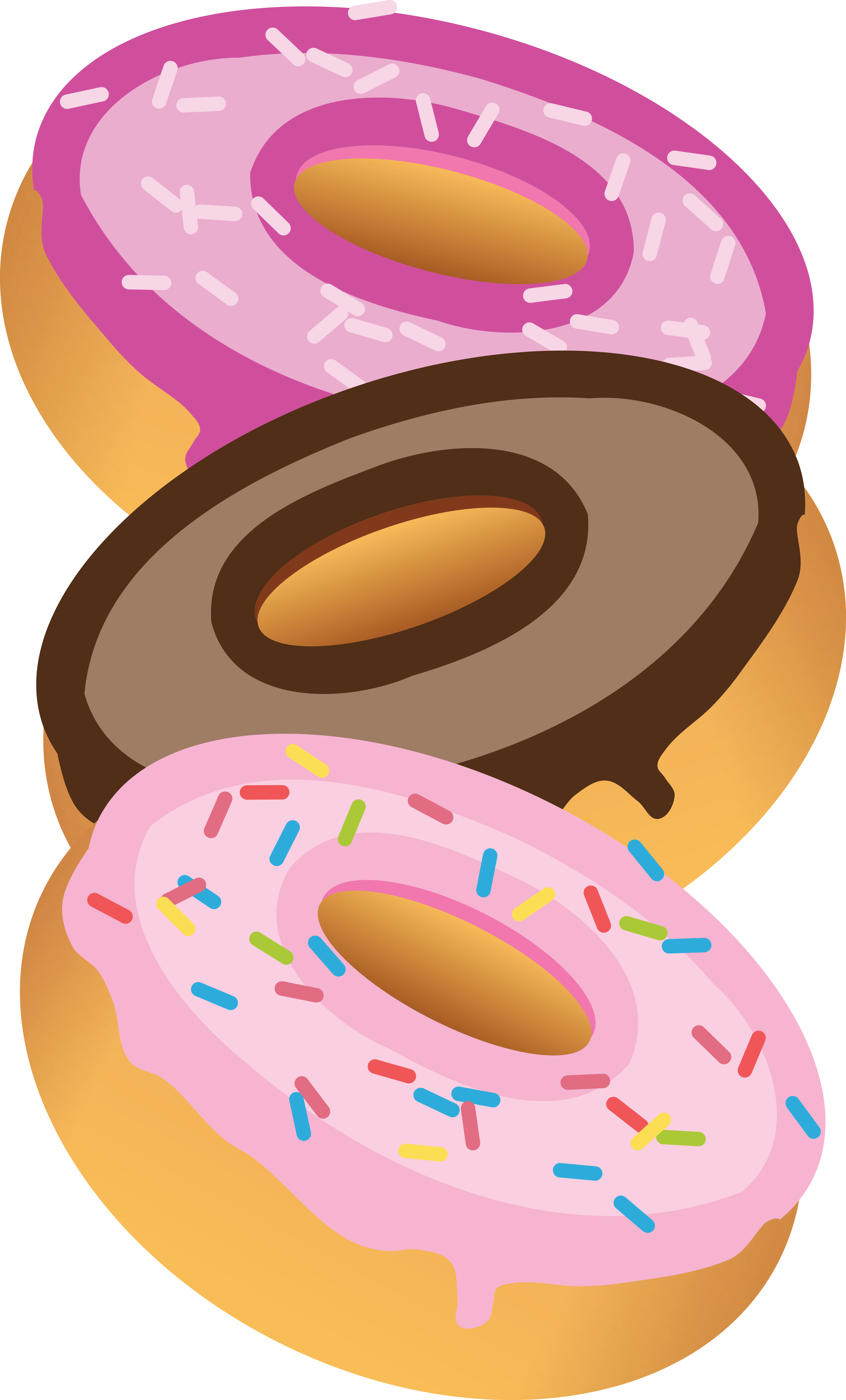Free Clipart Of A Trio Of Donuts - Transparent Clip Art Donuts Png (4000x6619), Png Download
