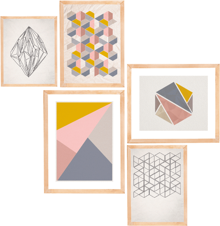 Vito Set De 5 Cuadros De Madera Y Vidrio - Motif (1024x1024), Png Download