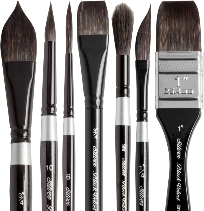 Silver Brush Black Velvet Short Handled Brushes - Makeup Brushes (750x750), Png Download