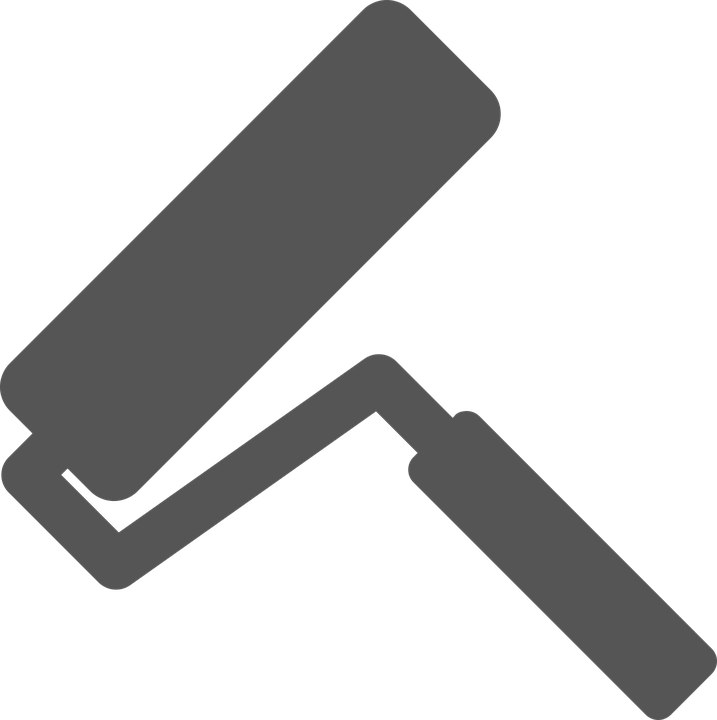 Paint, Painting, Painter Working, Brush, Role - Rolo De Pintura Preto Png (717x720), Png Download