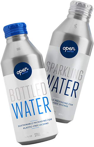 Still And Sparkling Bottled Water In Aluminum Bottles - Plastic Bottle (500x645), Png Download