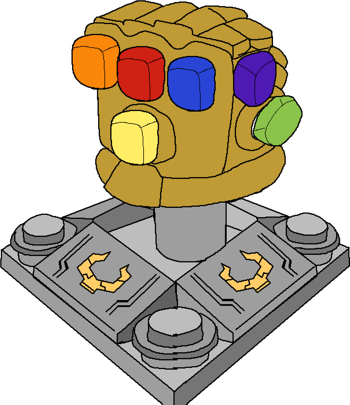 Lego Infinity Gauntlet - Cartoon (1400x1400), Png Download