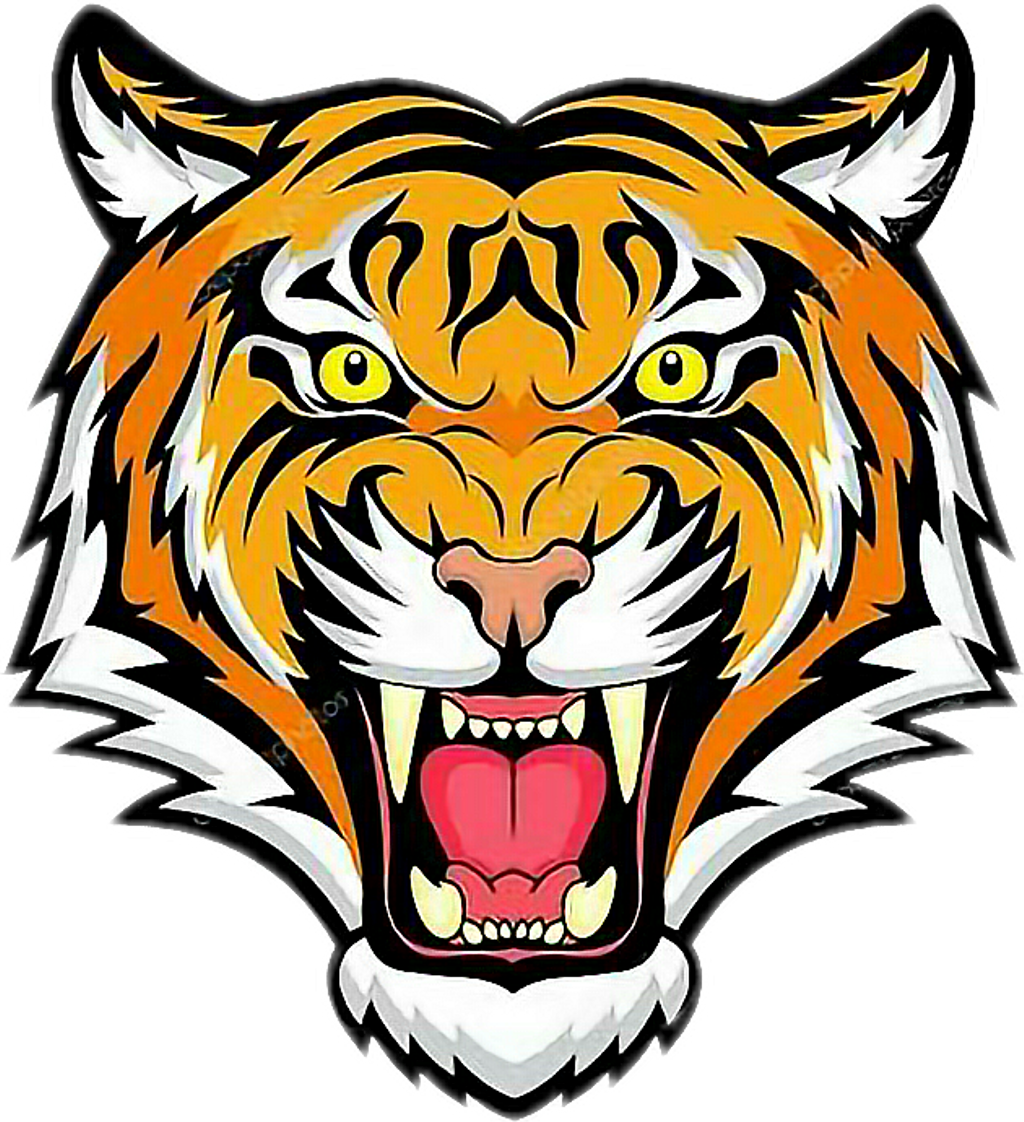 Clipart Tiger Roaring - Tiger Head (630x690), Png Download