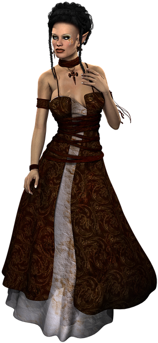 Elf Ears Png - Gown (556x720), Png Download