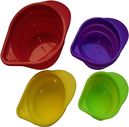 Colapsible Silicone Measuring Cups - Plastic (600x600), Png Download
