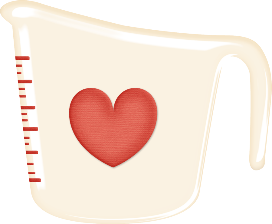 Kitchen Clipart, Measuring Cups, Ginger Bread, Christmas - Heart (899x740), Png Download