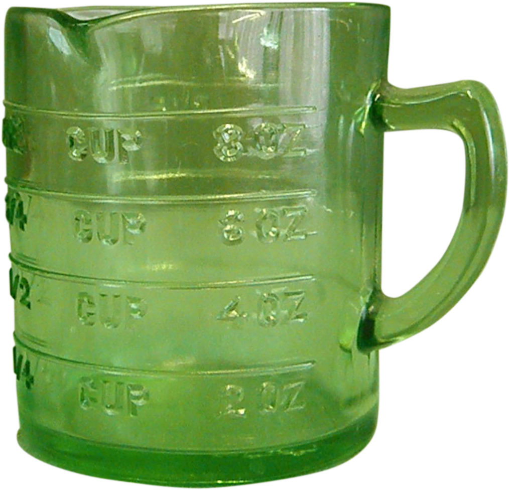 Depression-era Green Hazel Atlas Glass Kellogg Measuring - Beer Stein (1013x1013), Png Download