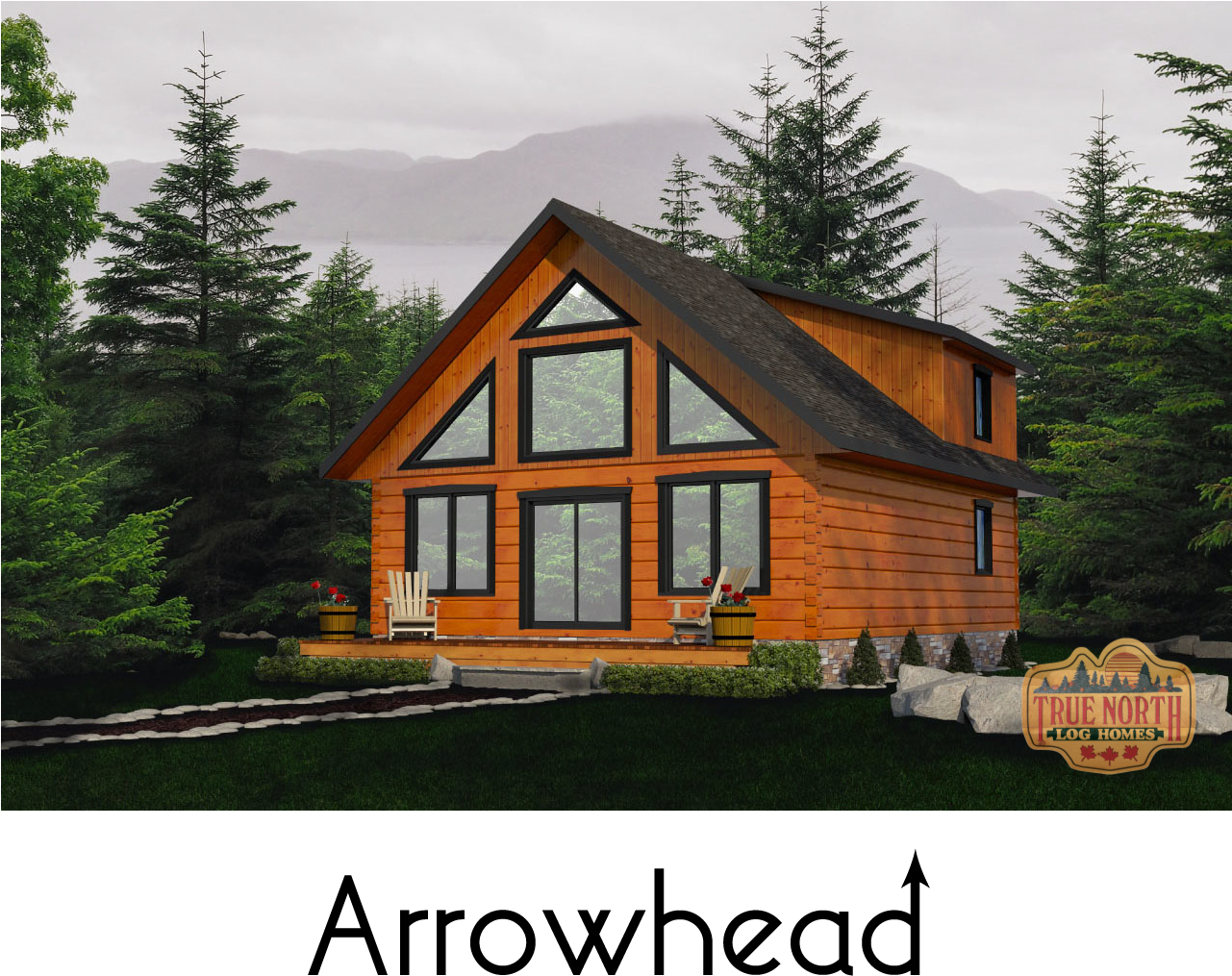 Cabin Series By True North Log Homes - Cottage (1280x1084), Png Download