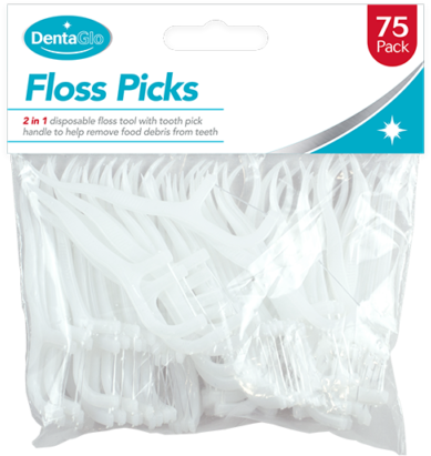 2 In 1 Hygienic Dentist Dental Teeth Floss Stick Flossing - Dental Floss (640x496), Png Download