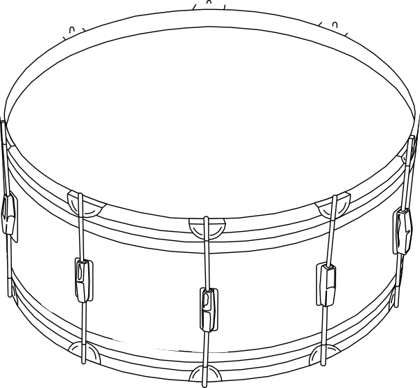 Png Black And White Snare Drum Clipart Black And White - Bass Drum Clip Art (600x554), Png Download