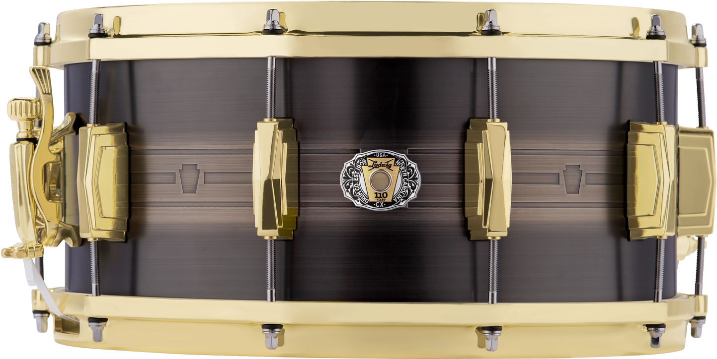 Description - Ludwig 110th Heirloom Black Brass (1500x797), Png Download