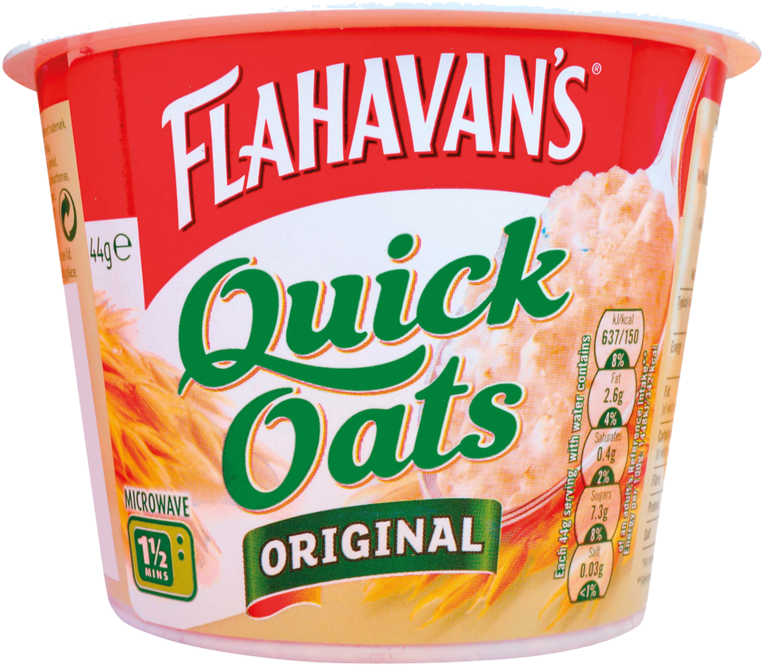 Flahavans Quick Oats Portable Porridge Original 44g - Flahavan's Quick Oats (800x800), Png Download