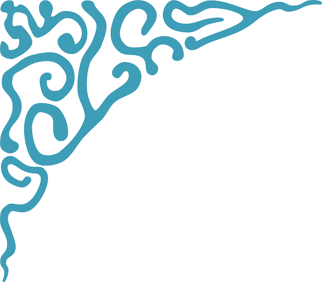 Corner, Decoration, Fancy, Flourish, Ornament - Blue Corner Borders Png (640x559), Png Download