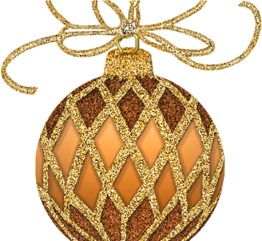 Graphic Free Christmas Ornaments Images Clipart - Gold Christmas Clipart (640x480), Png Download