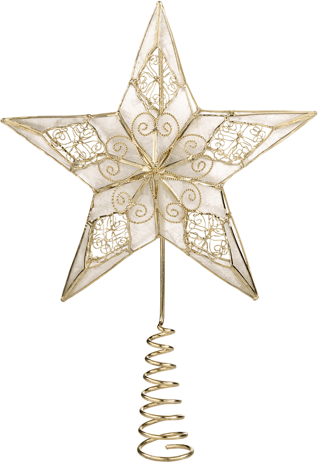 Tree Top "star With Filigree Decorations" - Christmas Ornament (1000x1000), Png Download