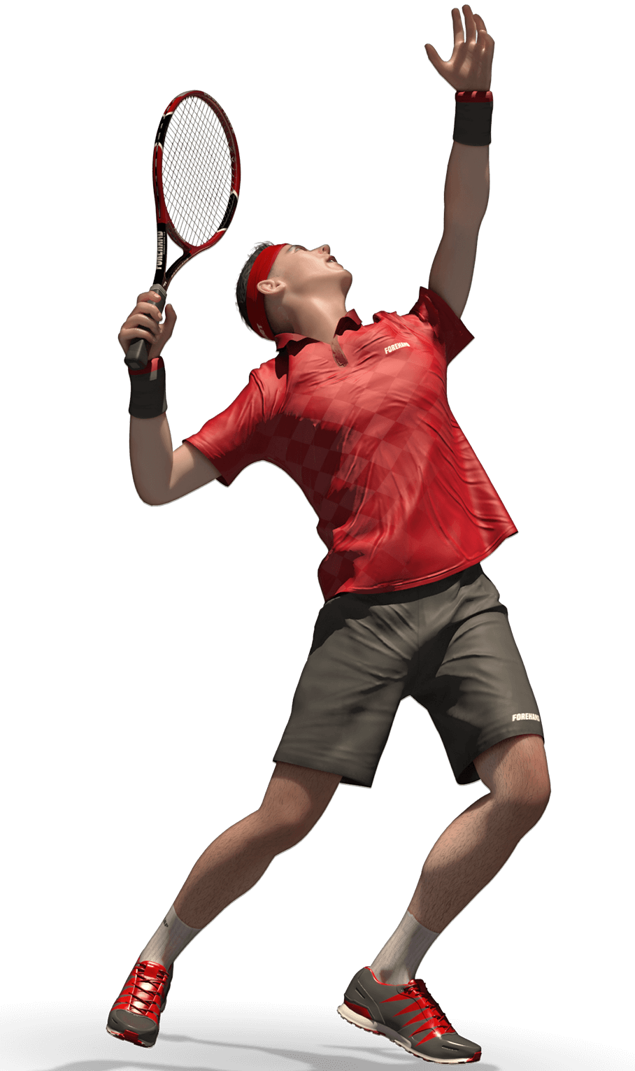 Tennis Player - Tennis Player 3d Png (908x1531), Png Download