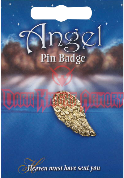 Golden Angel Wing Pin Badge - Novel (575x575), Png Download
