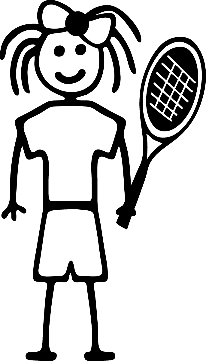 686 X 1200 9 - Stick Figure Tennis Girl (686x1200), Png Download