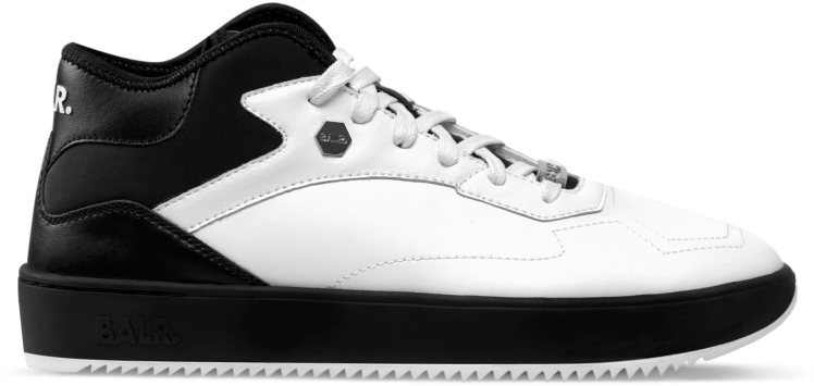 Leather Hexagon Sneakers White / Black - Sneakers (800x800), Png Download