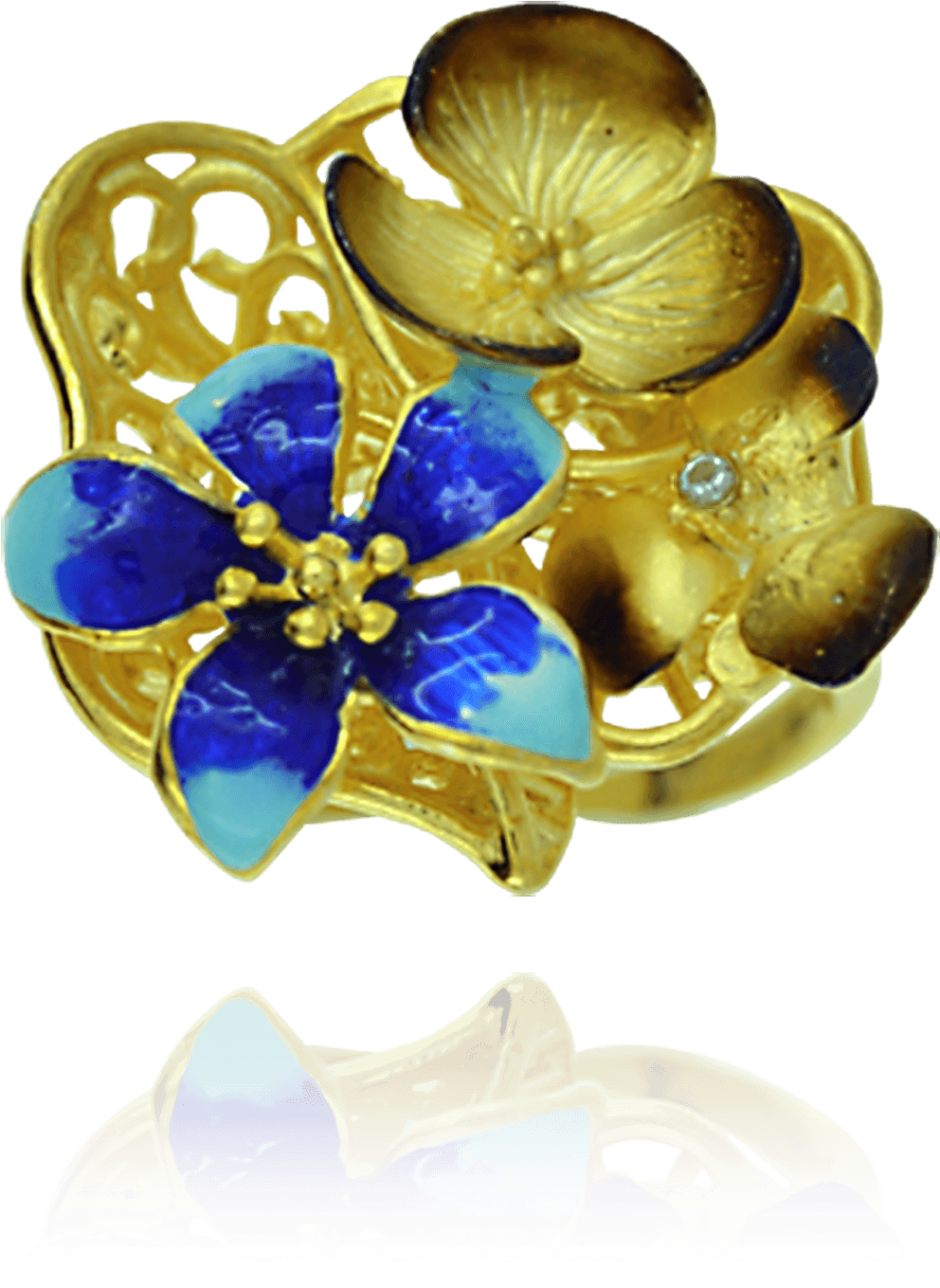 Golden Filigree Bouquet - Crystal (1500x1500), Png Download