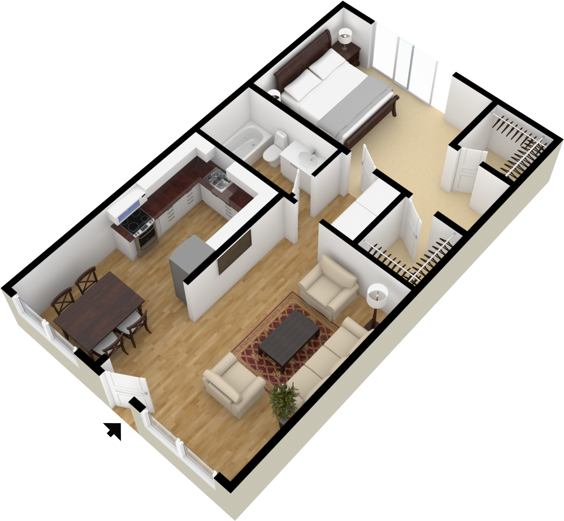 2 Bedrm 800 Sq Ft Country House Plan 141 1078 2 Bedrm 800 Sq Ft Country House Plan