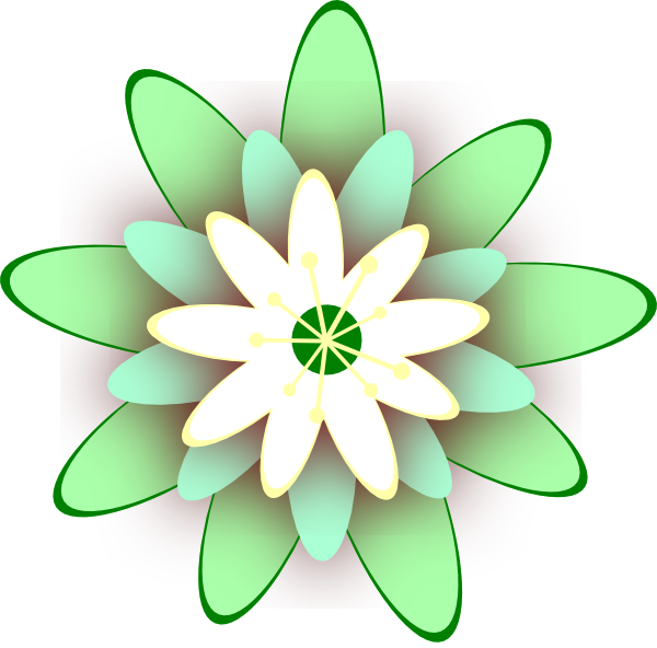 Green Flowers Png Art (600x592), Png Download