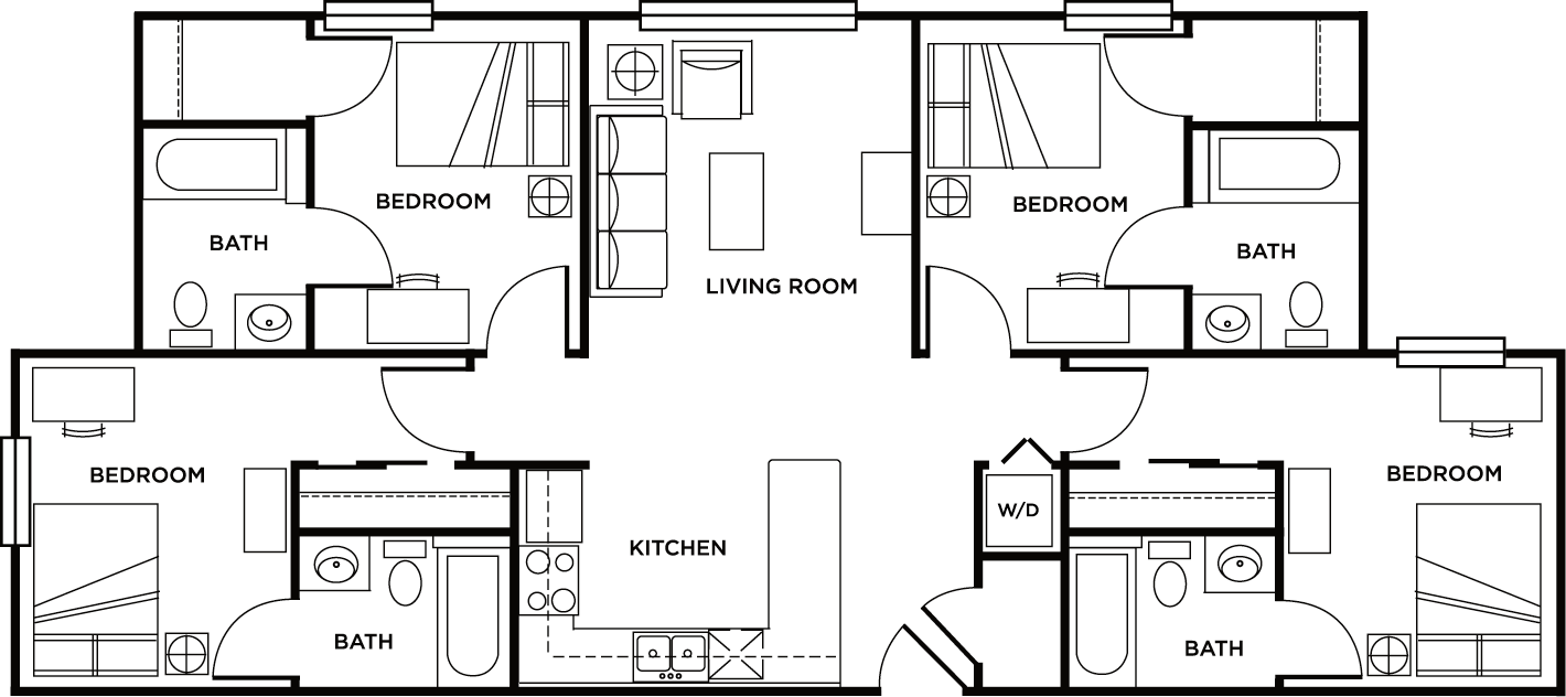 This Layout Offers You A Private Bedroom And Bathroom, - Diagram (1420x632), Png Download