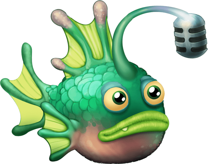 Angler Baby With Attached Microphone - My Singing Monsters Fish (700x552), Png Download