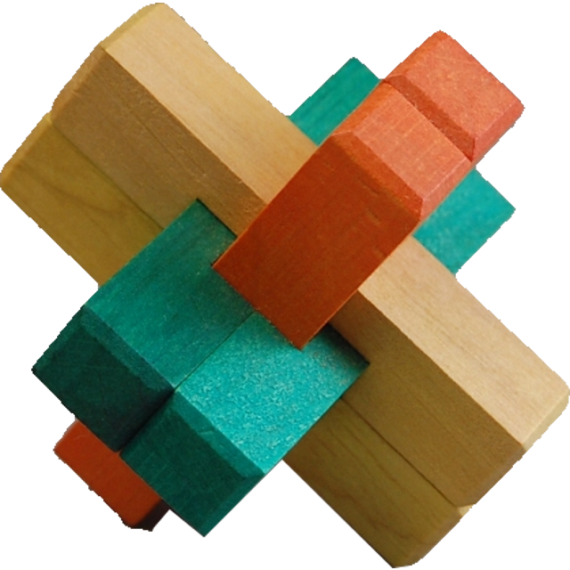 Kumiki Puzzle - 6 Piece - Lumber (640x640), Png Download