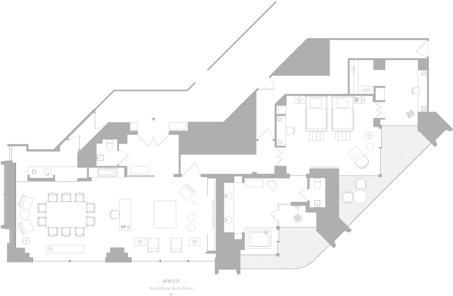 Palace Hotel Tokyo Palace Suite Floor Plan - Architecture (940x615), Png Download