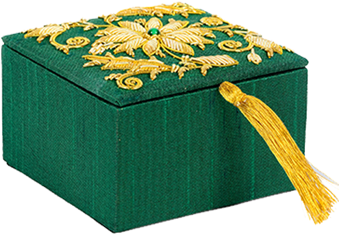 Green Square Shaped Zari Box - Box (500x750), Png Download