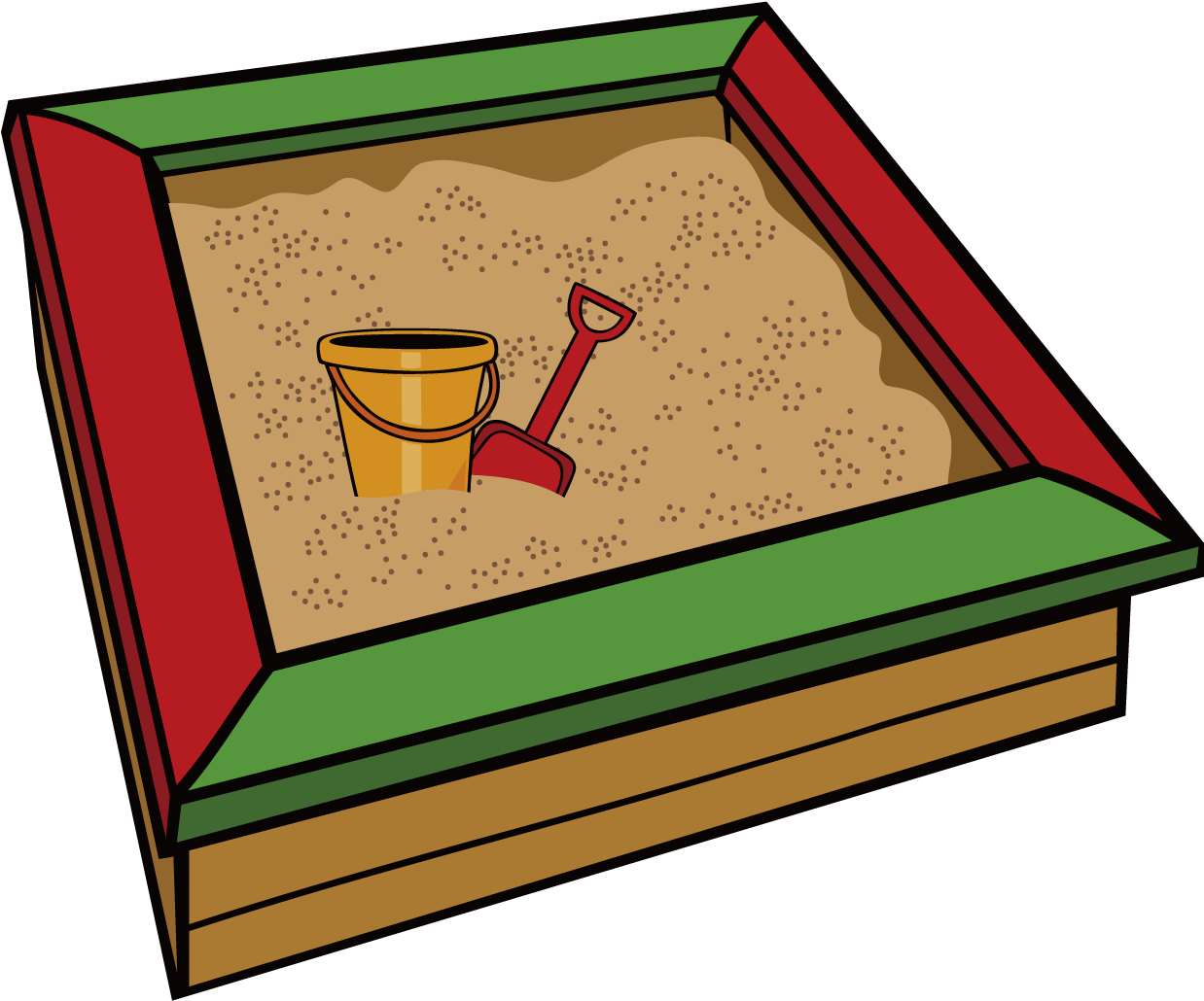 Sandbox Art And Play Clip Cartoon Tank - Sand Box Clipart (1276x1276), Png Download