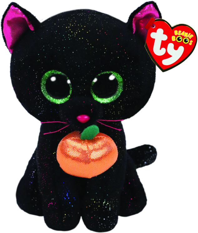 Halloween Potion Cat With Pumpkin - Beanie Boos Halloween 2018 (650x757), Png Download