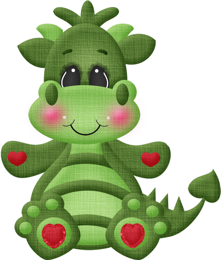 Creature Etrange, Dragon Cakes, Cute Dragons, - Dragon Valentine Clipart (719x843), Png Download